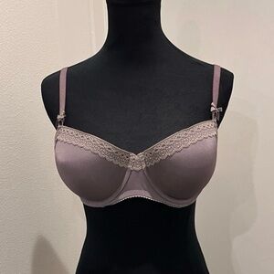 38C Gilligan & O'Malley Balconette Push-up Bra with Underwire and Lace Accent.